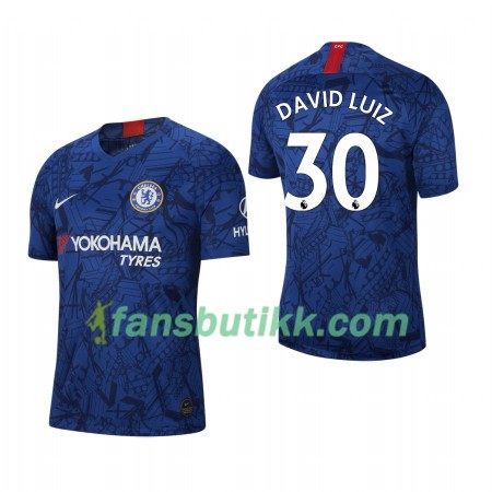 Fotballdrakt Chelsea David Luiz 30 Hjemmetrøye 2019-2020 Kortermet
